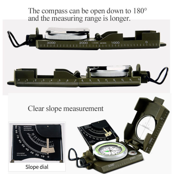 Multi Function Military Army Lensatic Compass with Gradienter - Image 4