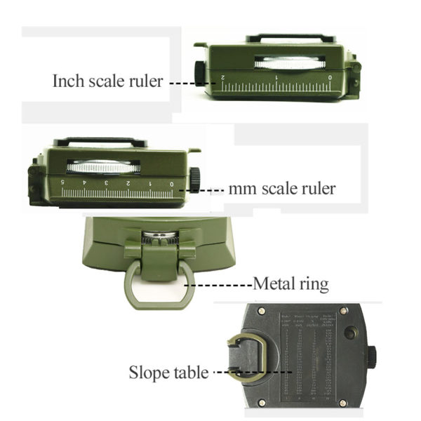 Multi Function Zinc Alloy Military Army Lensatic Compass - Image 2