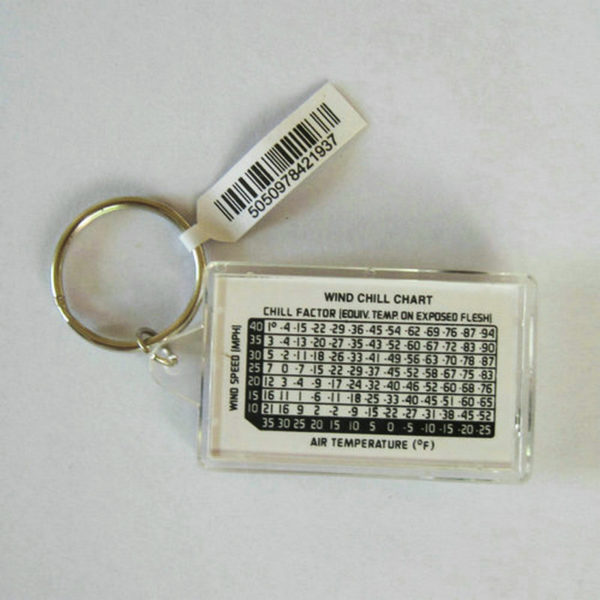 15mm Mini Compass Keychain with Glass Thermometer - Image 2