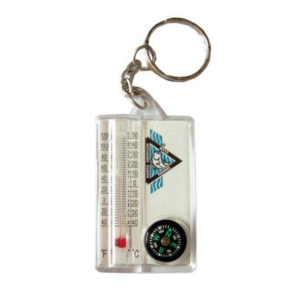 15mm Mini Compass Keychain with Glass Thermometer - Image 4