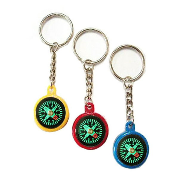 25mm Mini Liquid Button Compass Keychain Keyring - Image 2