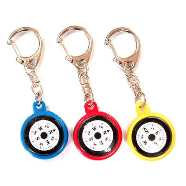 25mm Mini Liquid Button Compass Keychain Keyring
