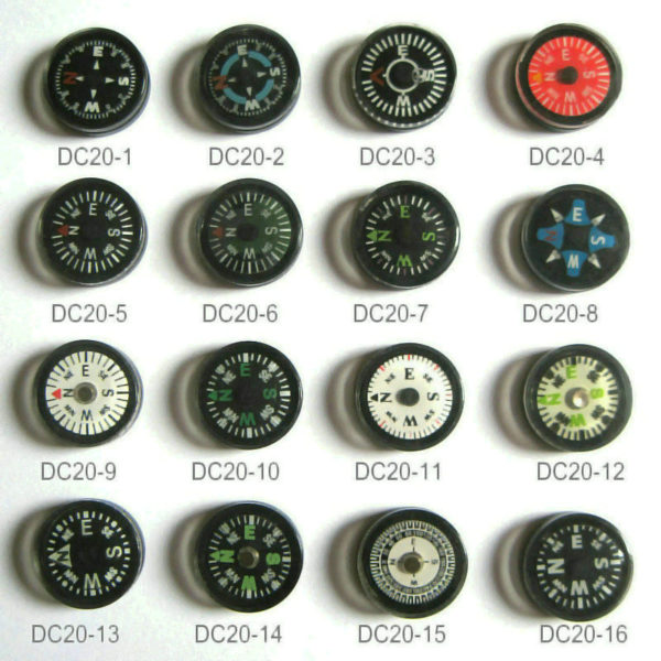 20mm Mini Liquid-filled Button Compass Mixed Colors