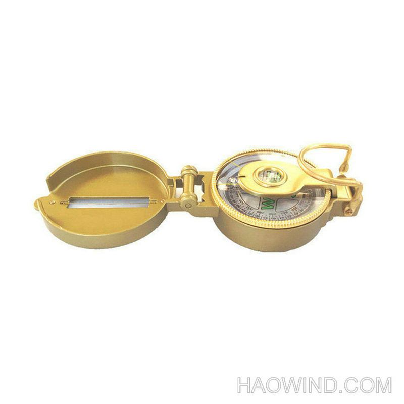High Accuracy Metal Alloy Army Lensatic Compass Gold - Image 2