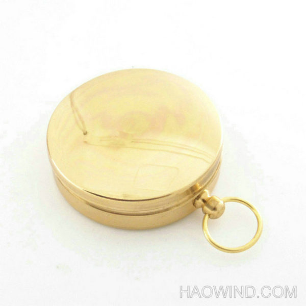 50mm Luminous Glow in Dark Brass Pocket Compass - Image 2