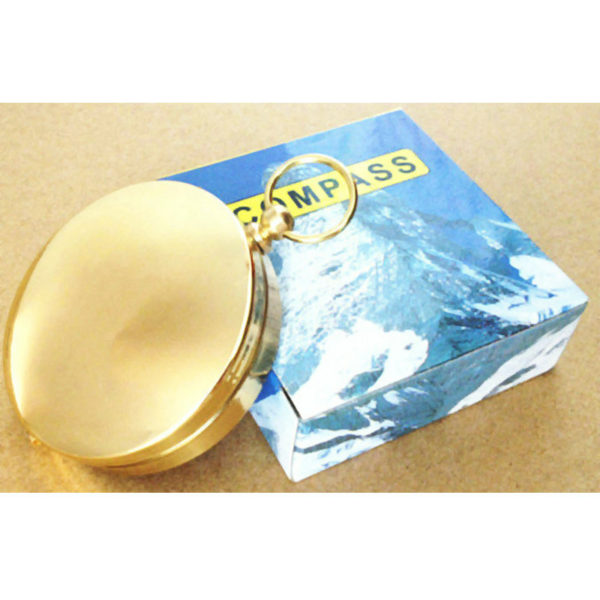 50mm Luminous Glow in Dark Brass Pocket Compass - Image 3