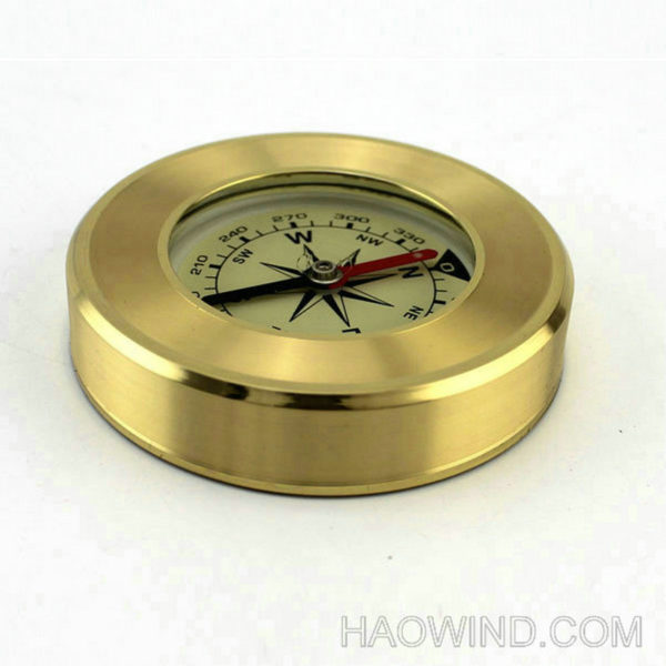 57mm Brass Case Vintage Pocket Compass - Image 2