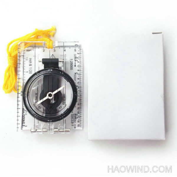 Lanyard Folding Baseplate Map Compass with Ruler - Image 3