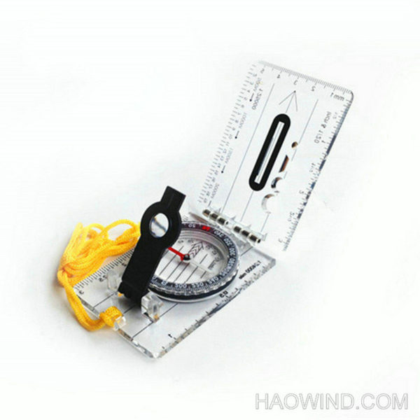 Lanyard Folding Baseplate Map Compass with Ruler