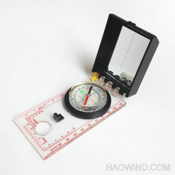 Transparent Baseplate Map Compass Ruler with Cover - Image 2