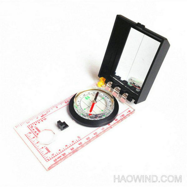 Transparent Baseplate Map Compass Ruler with Cover